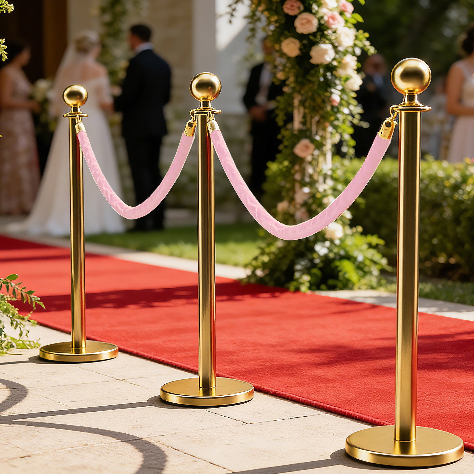 Event Control Rope 6 Pack Vel vet Stanchion Ropes, Decorative Crowd Control Barrier Rope ...