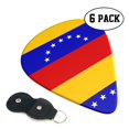 thumbnail image 1 of 6 Pack Venezuela Flag Guitar Picks In Leather Picks Holder For Bass Electric Acoustic Guitars, 1 of 7