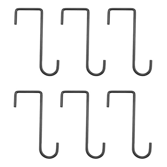 6 Pack Vinly Fence Hooks, 2 x 6 inch Patio Powder Coated Steel Fence Hangers for Hanging Plants, Planters, Bird Feeders, Lights
