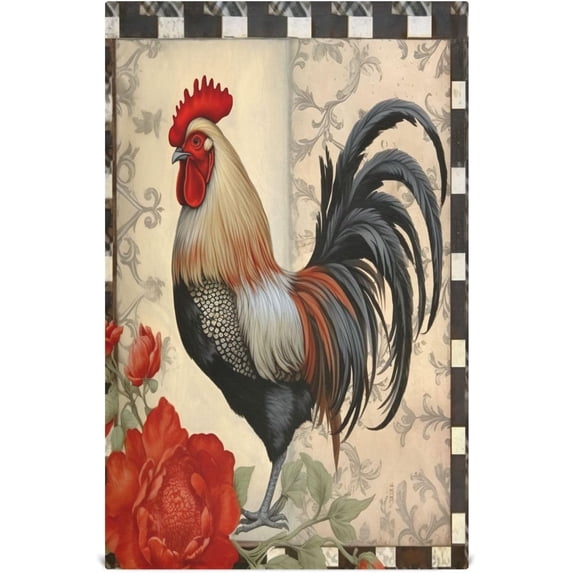 6 Pack Vintage Rooster Kitchen Towels Highly Absorbent, Super Soft Dishcloths 18 x 28 Inches Reusable Quick Drying Tea Towels Set for Home,Kitchen Decor Wash cloth