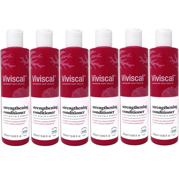 6 Pack - Viviscal Hair Strengthening Conditioner, 8.45 Fl Oz  Reduces Breakage & Strengthens Hair  With Biotin, Keratin & Marine Extracts  For Fuller, Healthier-Looking Hair