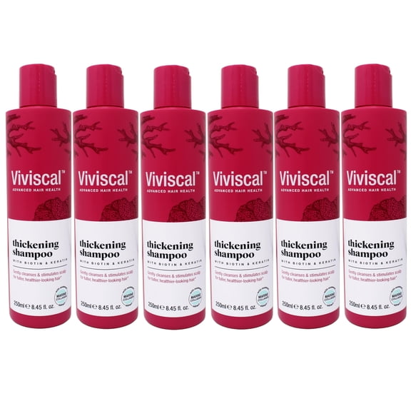 6 Pack - Viviscal Thickening Shampoo, with Biotin & Keratin, with Marine Collagen and Seaweed Extract, Gently Cleanses & Stimulates Scalp for Fuller, Healthier-Looking Hair, 8.45 FL OZ (250 ml)