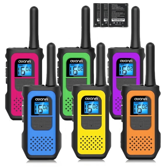 6 Pack Walkie Talkies for Adults, Rechargeable Walkie Talkie for Kids Long Range, High Quality Family Pack Two-Way Radios, for Outdoor Camping Hiking (2 X 3 Pack)