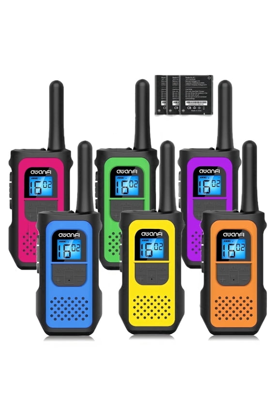 6 Pack Walkie Talkies for Adults, Rechargeable Walkie Talkie for Kids Long Range, High Quality Family Pack Two-Way Radios, for Outdoor Camping Hiking (2 X 3 Pack)
