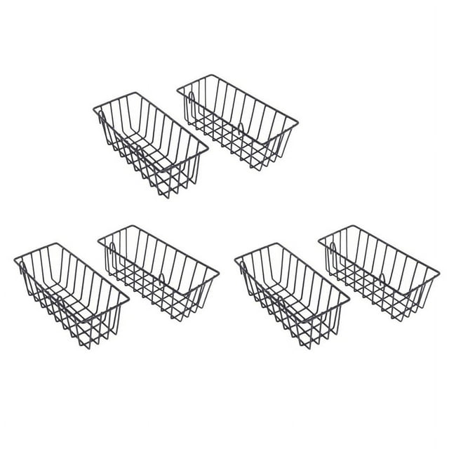 6 Pack Wall Grid Panel Hanging Wire Basket,Grid Wall Storage Basket