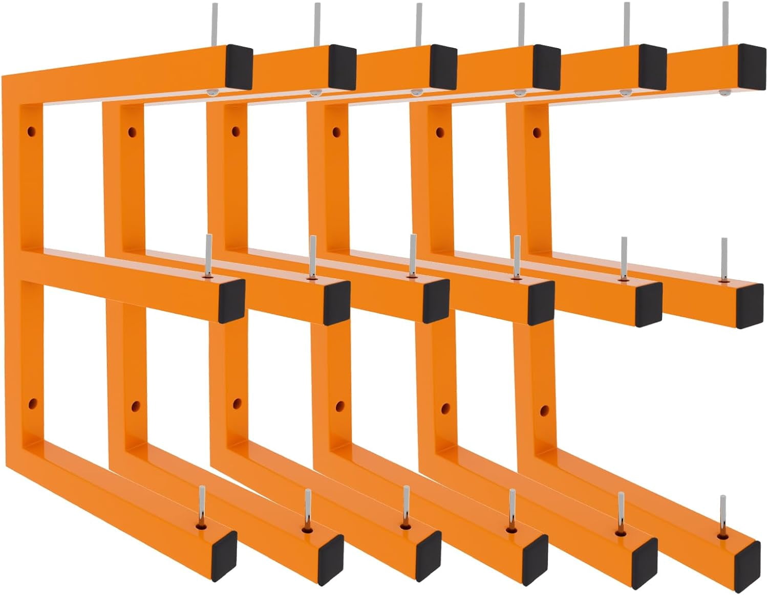Orange Auto Racks 6 Pack Wall-Mounted Lumber Storage Rack, Heavy Duty Wood Storage Racks ...