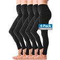 thumbnail image 1 of 6-Pack Warm Fleece Lined Thick Brushed Full Length Leggings Tights (Plus Size XL 2X 3X), 1 of 6