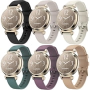 6 Pack Watch Bands Compatible with Garmin Lily 2 / Active/Classic Smart Watch, Quick Release Soft Silicone Replacement Women Band Strap for Garmin Lily 2