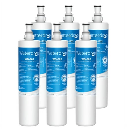 6 Pack Waterdrop 4396508 Refrigerator Water Filter Replacement for Whirlpool 4396508, 4396510, Kenmore 46-9010