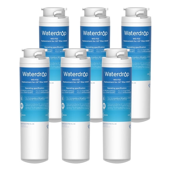 6 Pack Waterdrop MSWF Replacement for GE MSWF 101820A Refrigerator Water Filter
