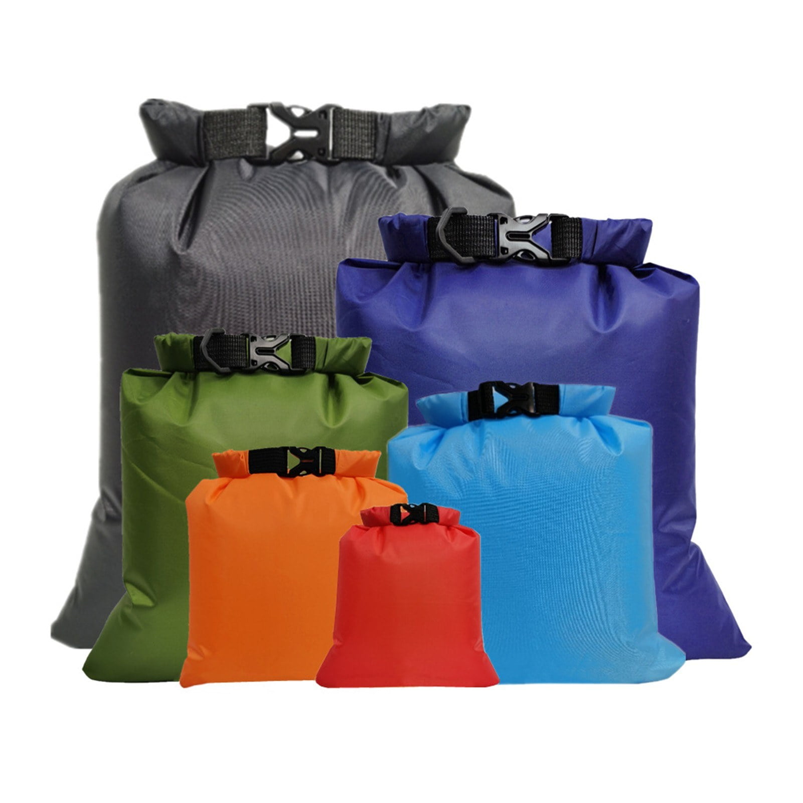 6 Pack Waterproof Dry Sacks for Boating Kayaking Beach