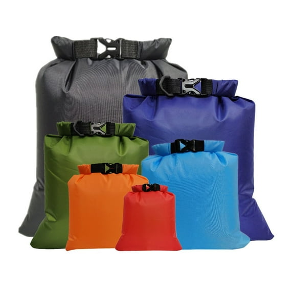 6 Pack Waterproof Dry Sacks for Boating Kayaking Beach