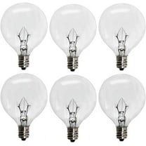6 Pack Wax Warmer Bulbs,G50 25 Watt Bulbs for Full Size Scentsy Warmers,G16.5 Globe E12 Incandescent Candelabra Base Clear Light Bulbs for Wax Warmer,1.97 Inches,Long Last Lifespan