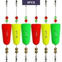 6 Pack Weighted Popping Cork Fishing Floats Popper-Buoyancy High Visibility Saltwater Freshwater