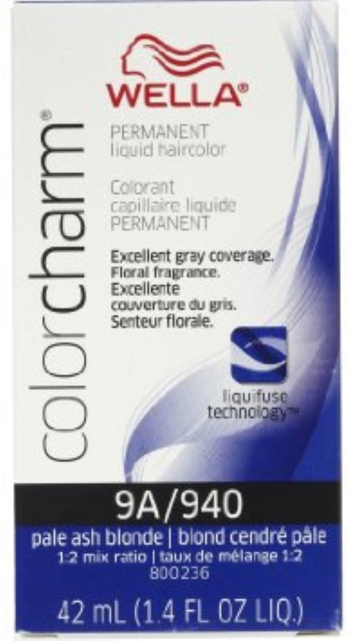 6 Pack - Wella COLOR CHARM, HAIR COLOR Liquid Haircolor 9A/940 Pale Ash Blonde, 1.4 oz