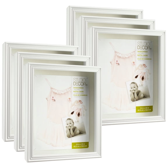 6 Pack: White 16" x 20" Shadow Box by Studio Decor