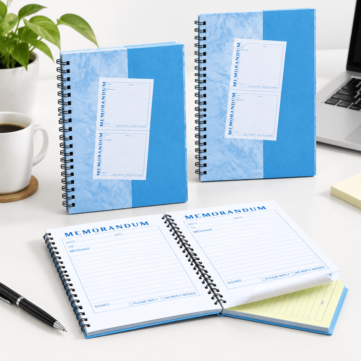 6 Pack White 2-form Section Medium Memorandum Carbon Copy Notebook ...
