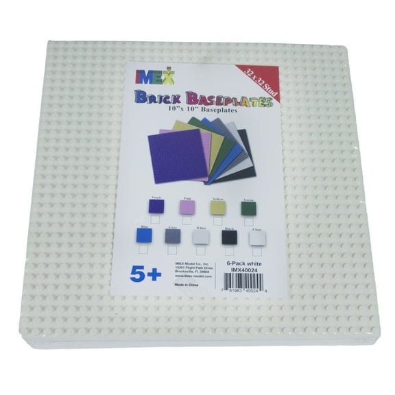 6 Pack White 32x32 Stud Baseplates