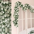 thumbnail image 1 of 6 Pack White Flower Garland, 50FT White Rose Garland, Floral Garland Flower Wall Backdrop Arch Decor, Fake Roses Vine Hanging Artificial Flower for Wedding Anniversary Birthday Party, 1 of 5
