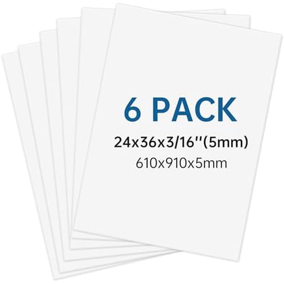 6 Pack White Foam Board 24"x36", 3/16" Foam Poster Board, Thick Foam Core Board for Projects, Large Foam Board for Painting, Displaying and Craft Projects