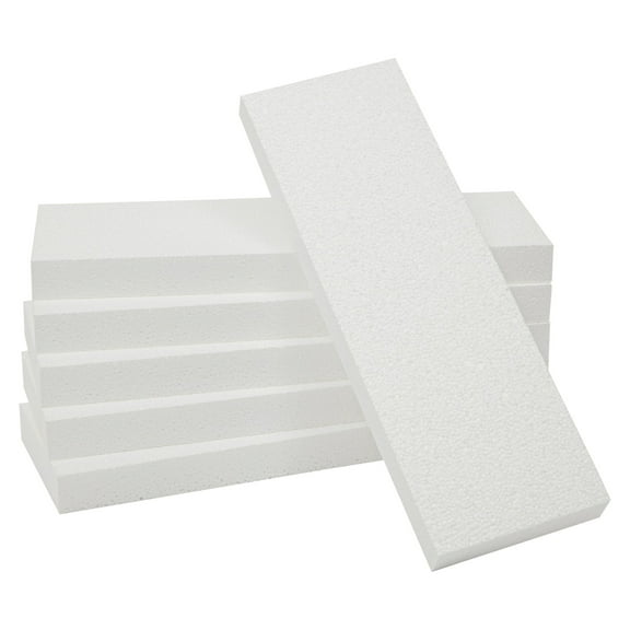 Juvale Foam Rectangle Blocks - Floral Foam Blocks for Packing Supply & Insulation Board - 6-Pack, White, 12 x 4 x 1 in