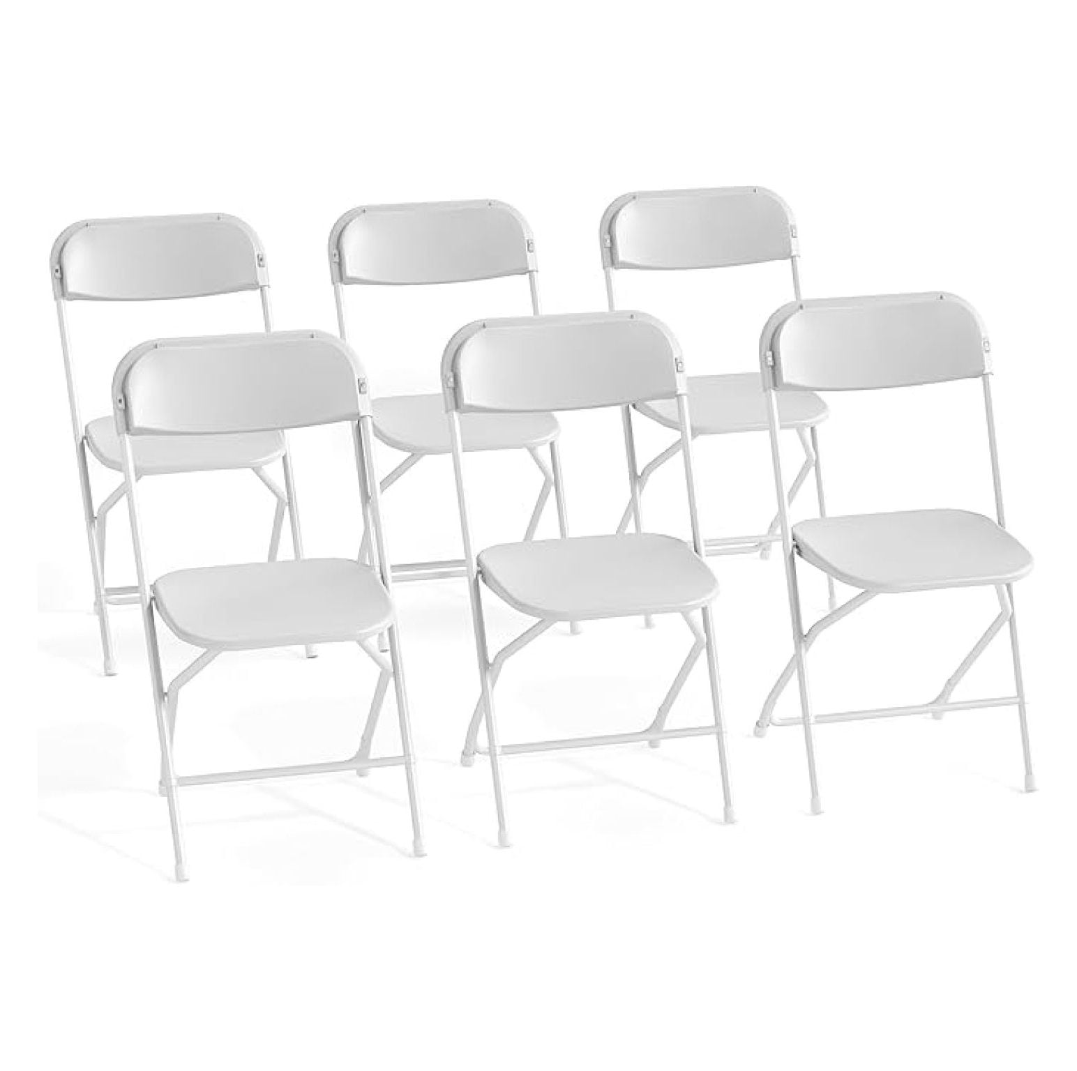 6 Pack White Folding Chair, Plastic Folding Chairs for Outside, Indoor ...