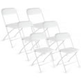 thumbnail image 1 of 6 Pack White Folding Chairs, Portable Stackable Commercial Foldable Chair, Indoor Outdoor Plastic Folding Chair for Events/Office/Home/Wedding/Party, 400lbs Capacity, 1 of 8