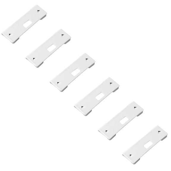 6-Pack White Metal Vertical Blind Repair Tabs, Durable Vane Clips for Broken Slats Replacement, Tool-Free Fix for Cotton Linen Cloth Blinds, Home Window Blind Accessories, By Harlik
