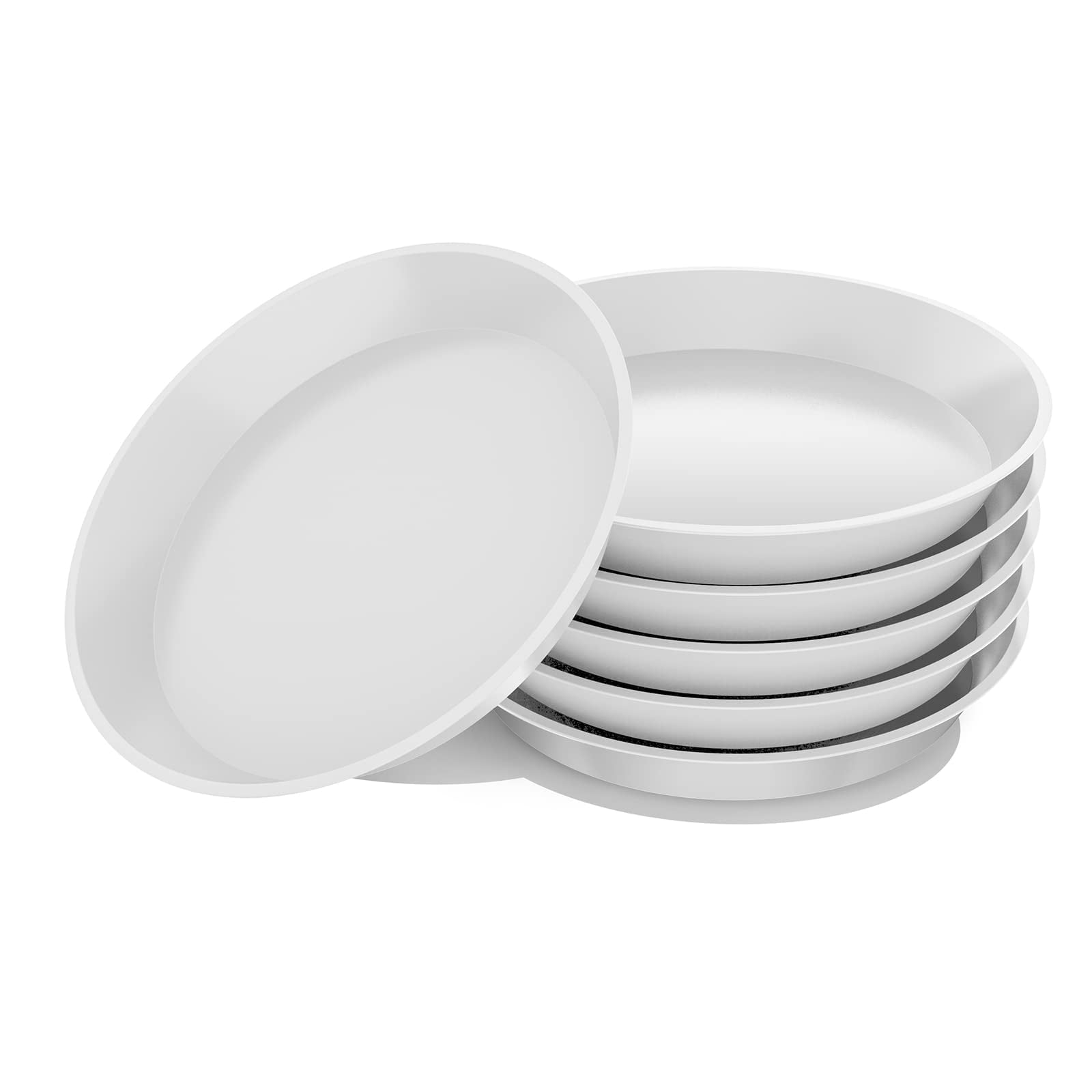 6 Pack White Plant Saucer, MODANU 10.23 inch Durable Plastic Plant
