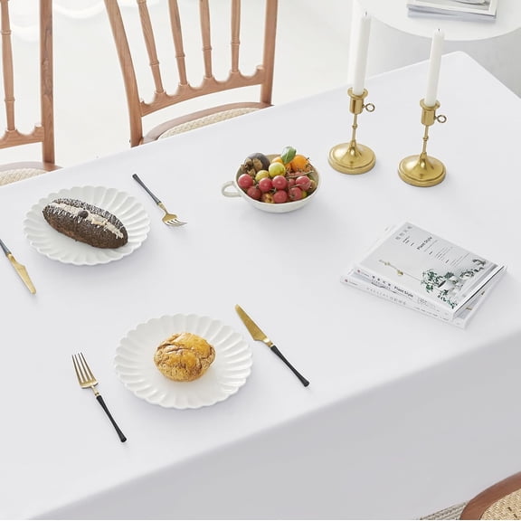 6 Pack White Rectangle Tablecloth 70 x 120 Inch