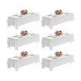 thumbnail image 1 of 6-Pack White Rectangle Tablecloths 90x132 Inch, Polyester Fabric for 8 ft Tables, Wrinkle Resistant & Washable for Weddings & Banquets, 1 of 10