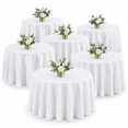 6 Pack White Round Tablecloths 90 Inch For 36