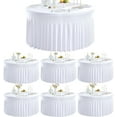 6 Pack White Spandex Round Tablecloths for 60 Inch Table, Stretchy 120 Inch Fitted 5FT Round ...