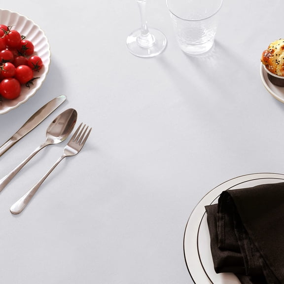 6 Pack White Tablecloth 90 x 156 Inch Table Cloth for 8 Foot Rectangle Tables, Wrinkle Resistant Washable Polyester Fabric Table Covers for Party, Wedding, Dining, and Banquet