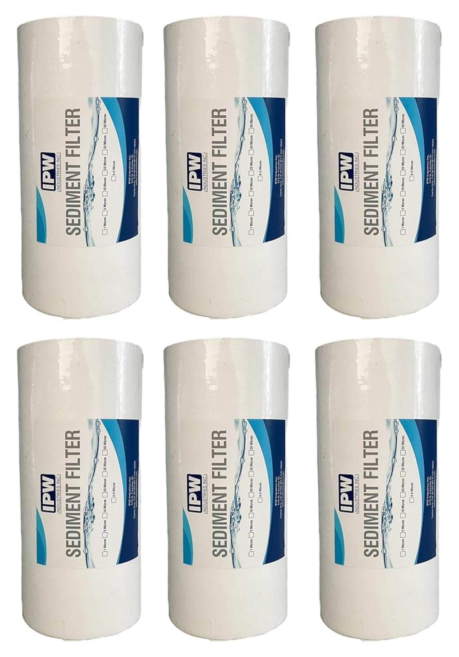. - 6-Pack Whole House Sediment Filter (20-Micron Full Flow Cartridges) - Universal Water Filters for Whole House Filtration Systems