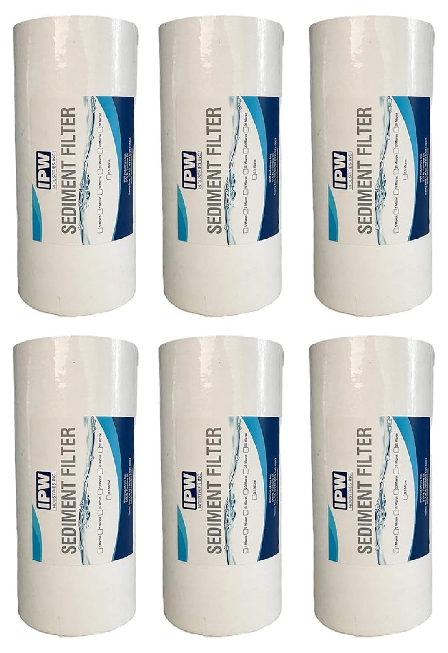 . - 6-Pack Whole House Sediment Filter (20-Micron Full Flow Cartridges) - Universal Water Filters for Whole House Filtration Systems