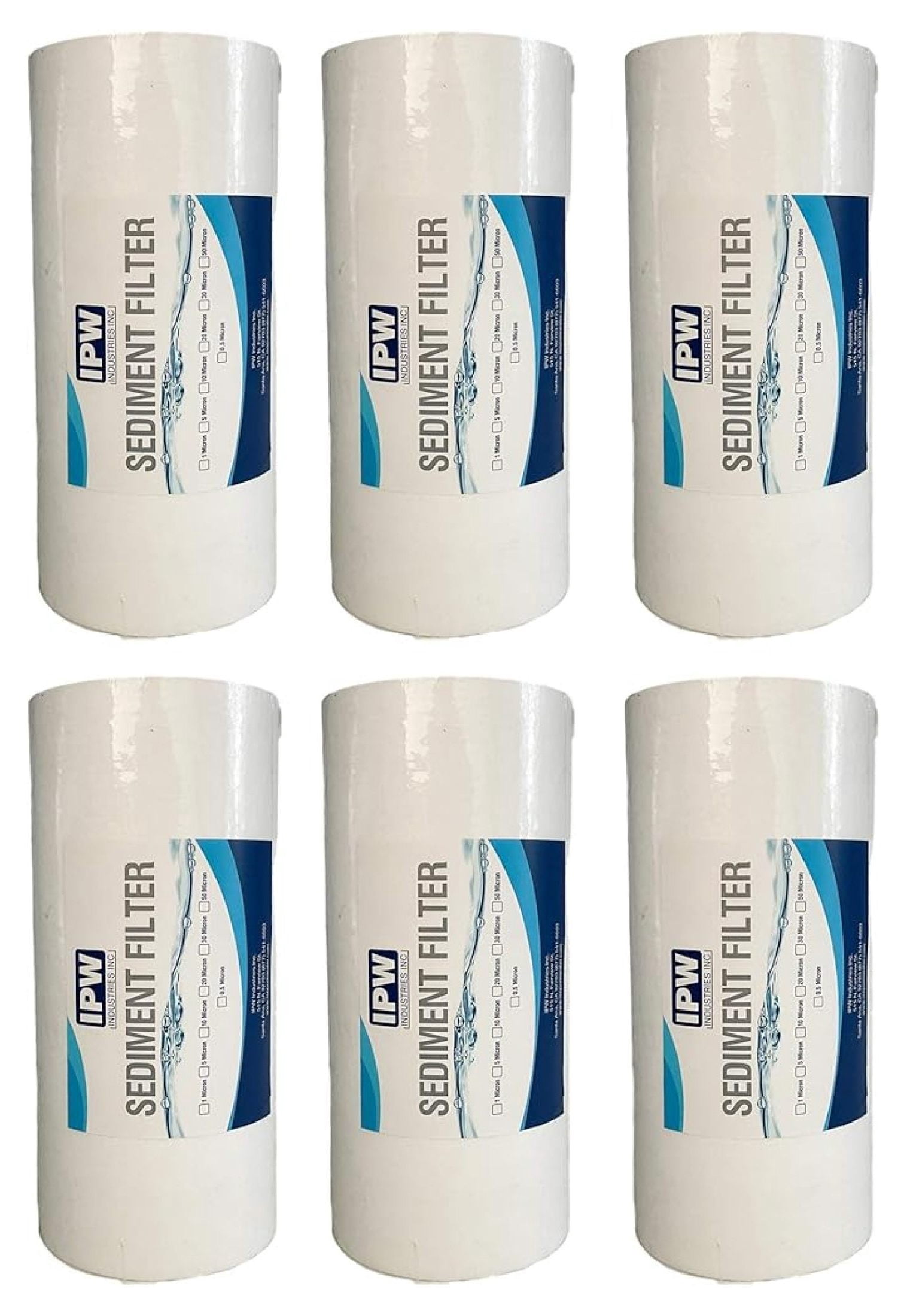 . - 6-Pack Whole House Sediment Filter (20-Micron Full Flow Cartridges) - Universal Water Filters for Whole House Filtration Systems