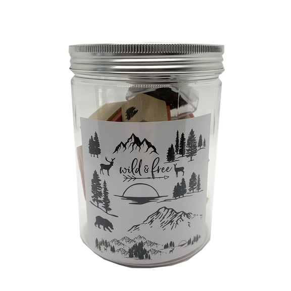 Recollections Wild & Free Wood Stamp Jar Set, 6 Pack