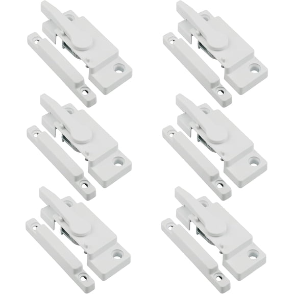 6 Pack Window Sash Locks,Window Latch Cam Action White Locks for Double Hung Security Viny Latches with Keeper Diecast,Replacement Parts Vertical and Horizontal Sliding Windows
