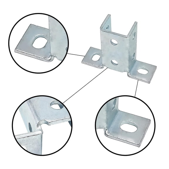 6-Pack Wing Angle Bracket for 1/2 Inch Bolt, 90 Degree Strut Connector, Fits 1-5/8 Inch , Carbon Steel