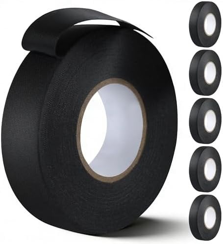 6-Pack Wire Harness Tape, Cloth Electrical Tape Automotive, Thicked 9.8 mil x 3/4 in x 66ft, No  Fabric High Temp Wiring Loom Tapes, B106