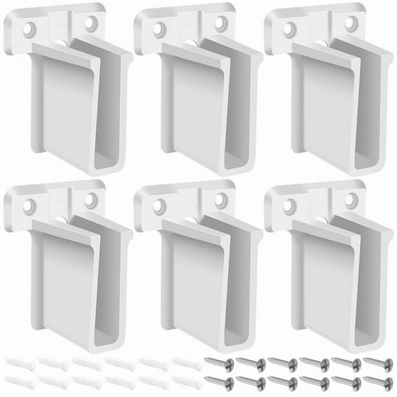 6 Pack * Wire Shelf End Brackets with Screws-White