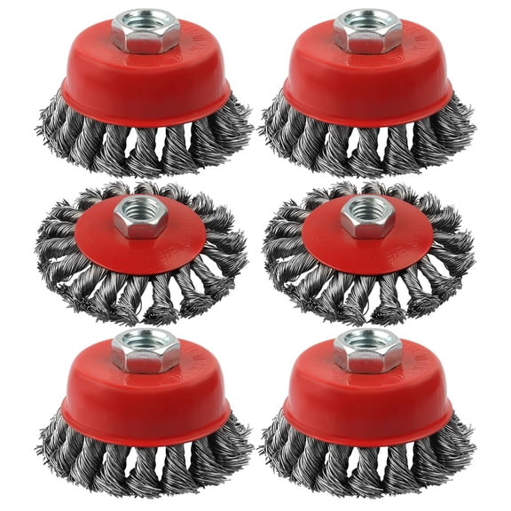 6 Pack Wire Wheel Cup 4 Inch Angle Rust Stripping