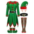 thumbnail image 1 of 6 Pack Women Christmas Elf Set Velvet Dress Santa's Helper Xmas Outfit Elf Hat Shoes Ears Belt Socks, 1 of 3