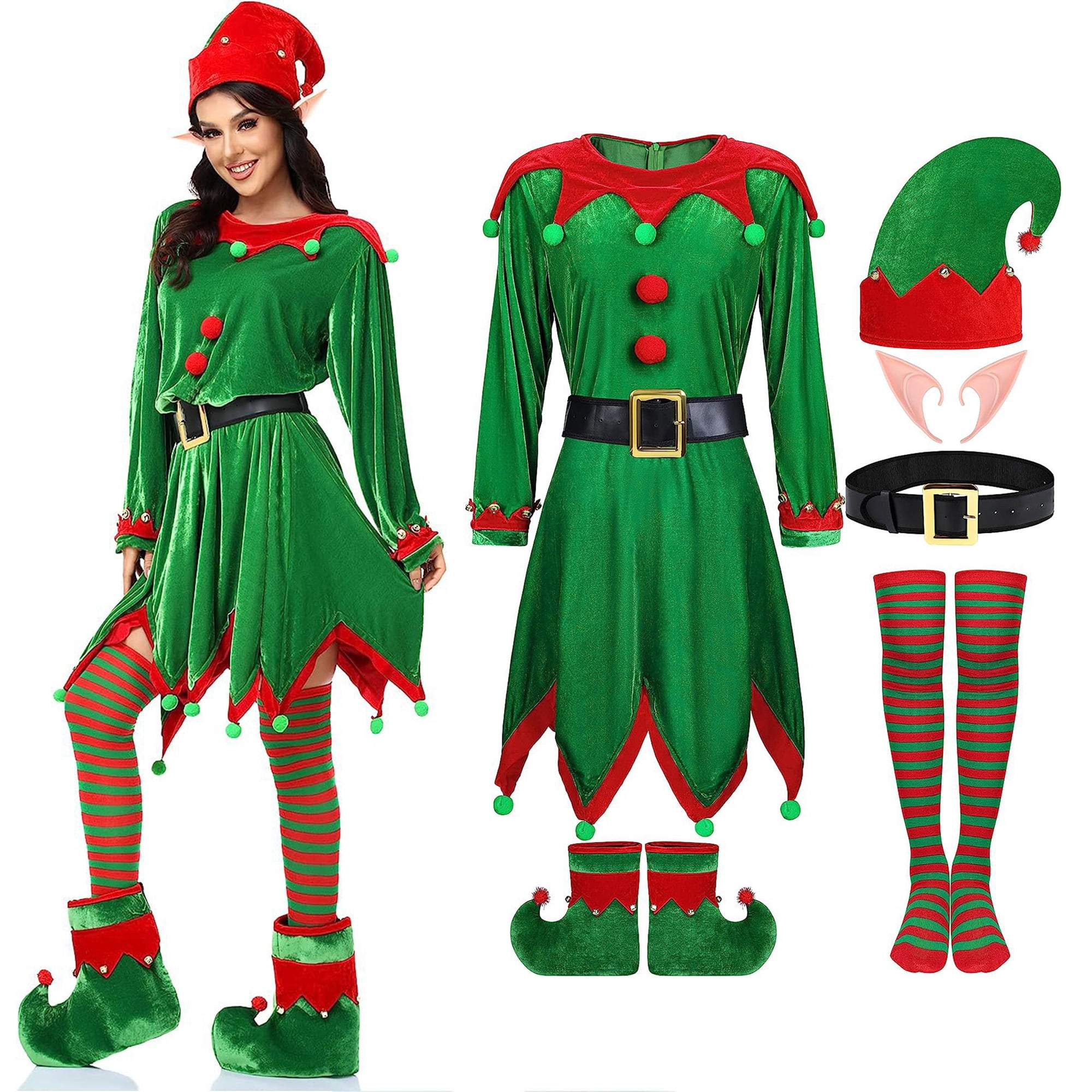 Halloween Christmas Elf Costume For Women Lady Elf Costume Women Christmas Elf Dress Walmart