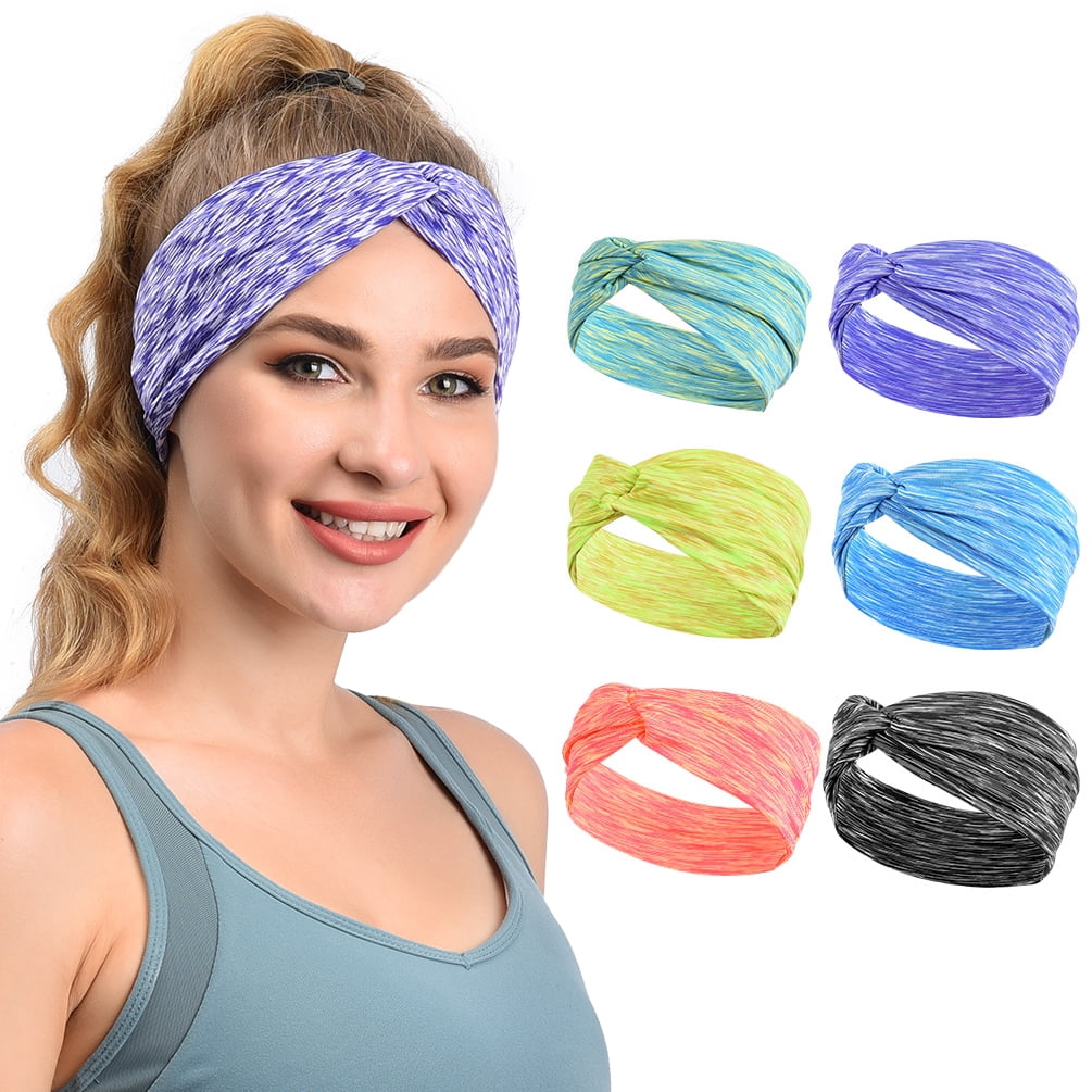 6 Pack Women Headbands Moisturewicking Yoga Head Wraps Stretchy
