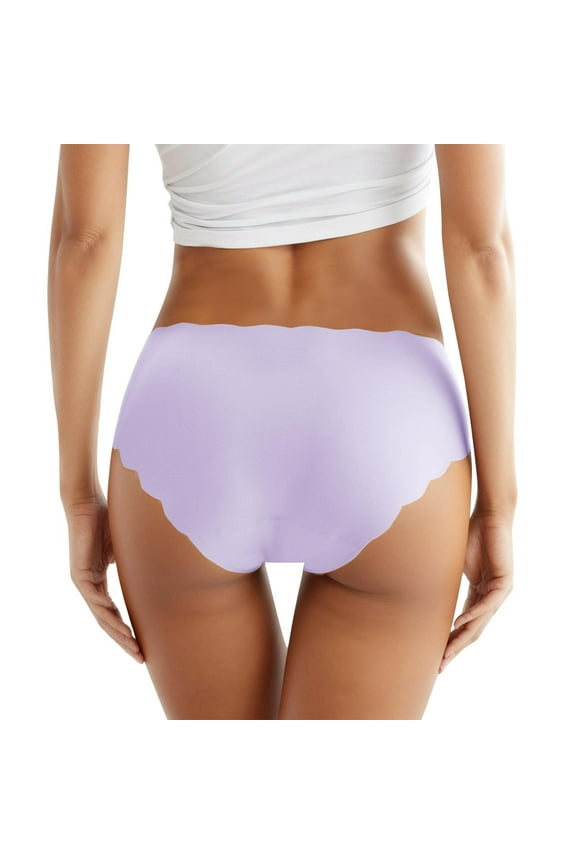 6 Pack Women'S Briefs Hipster No Show Ice Silk Stretch S Bikini Womens Casual Clothing,Purple,XL
