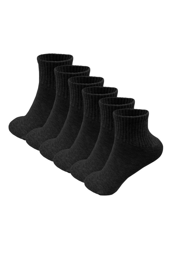 6 Pack Women's Athletic Quarter Ankle Low Cut Cotton Socks Cushioned Sports Running