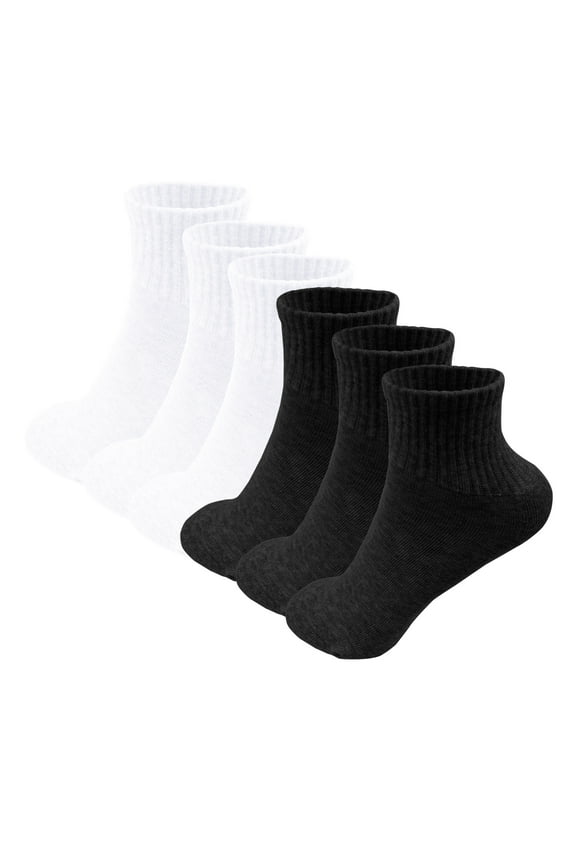 6 Pack Women's Athletic Quarter Ankle Low Cut Cotton Socks Cushioned Sports Running