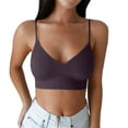 thumbnail image 1 of 6-Pack Women's Padded Bralettes - V Neck Sports Bras with Removable Pads, Polyester Cotton, M-XL Sizes, 1 of 4